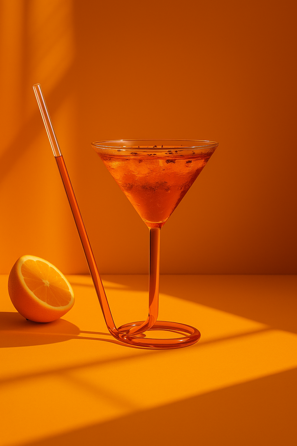 Built In Straw Cocktail Glass Set
