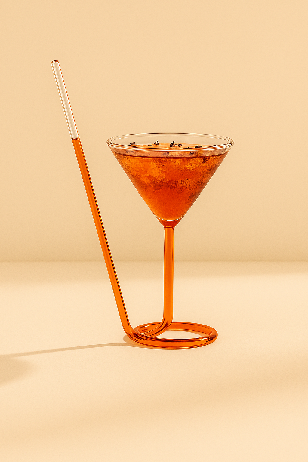 Built In Straw Cocktail Glass Set