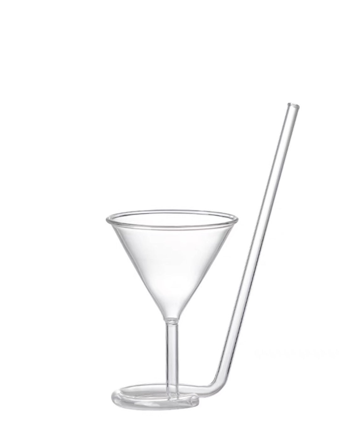Built In Straw Cocktail Glass Set