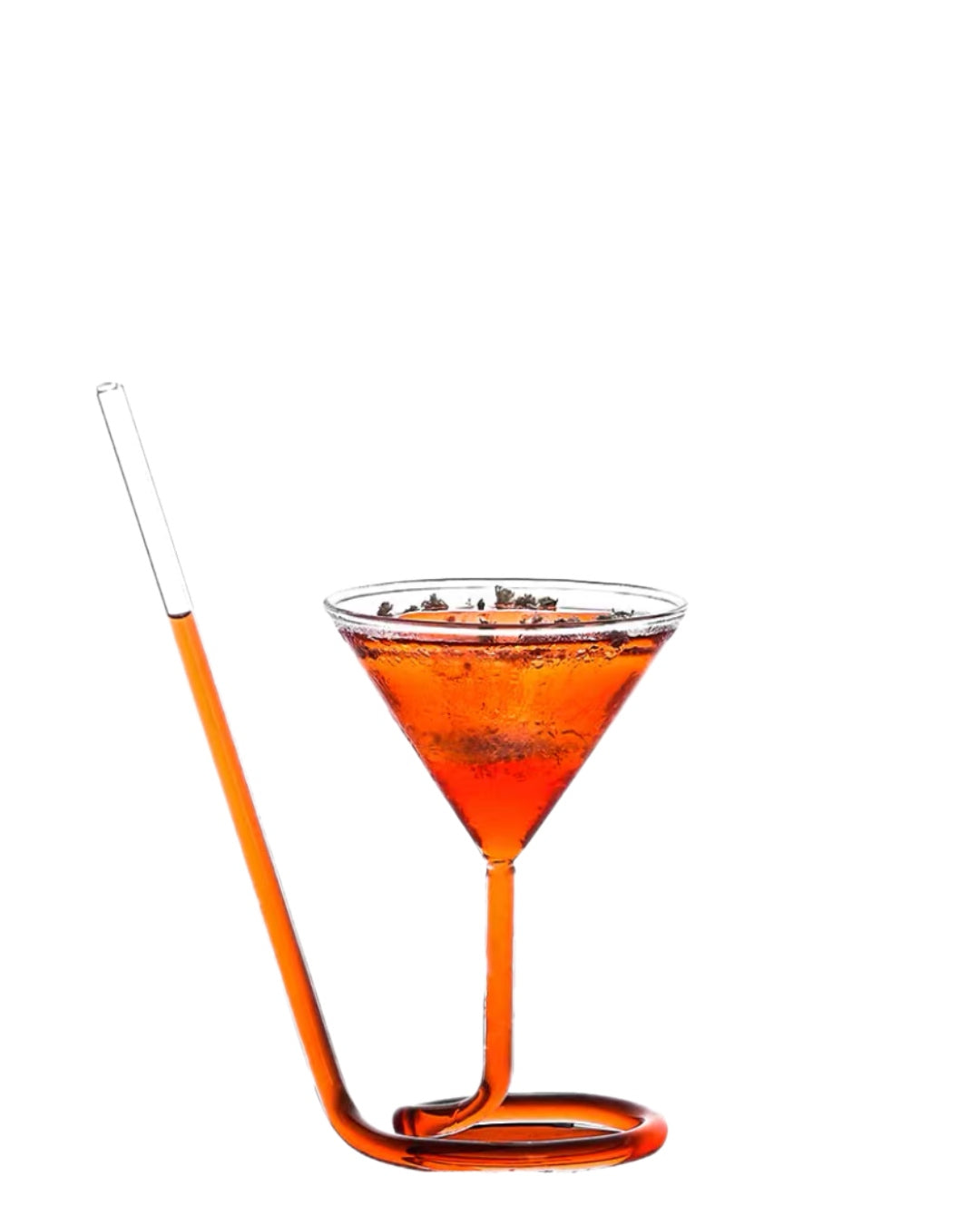 Built In Straw Cocktail Glass Set