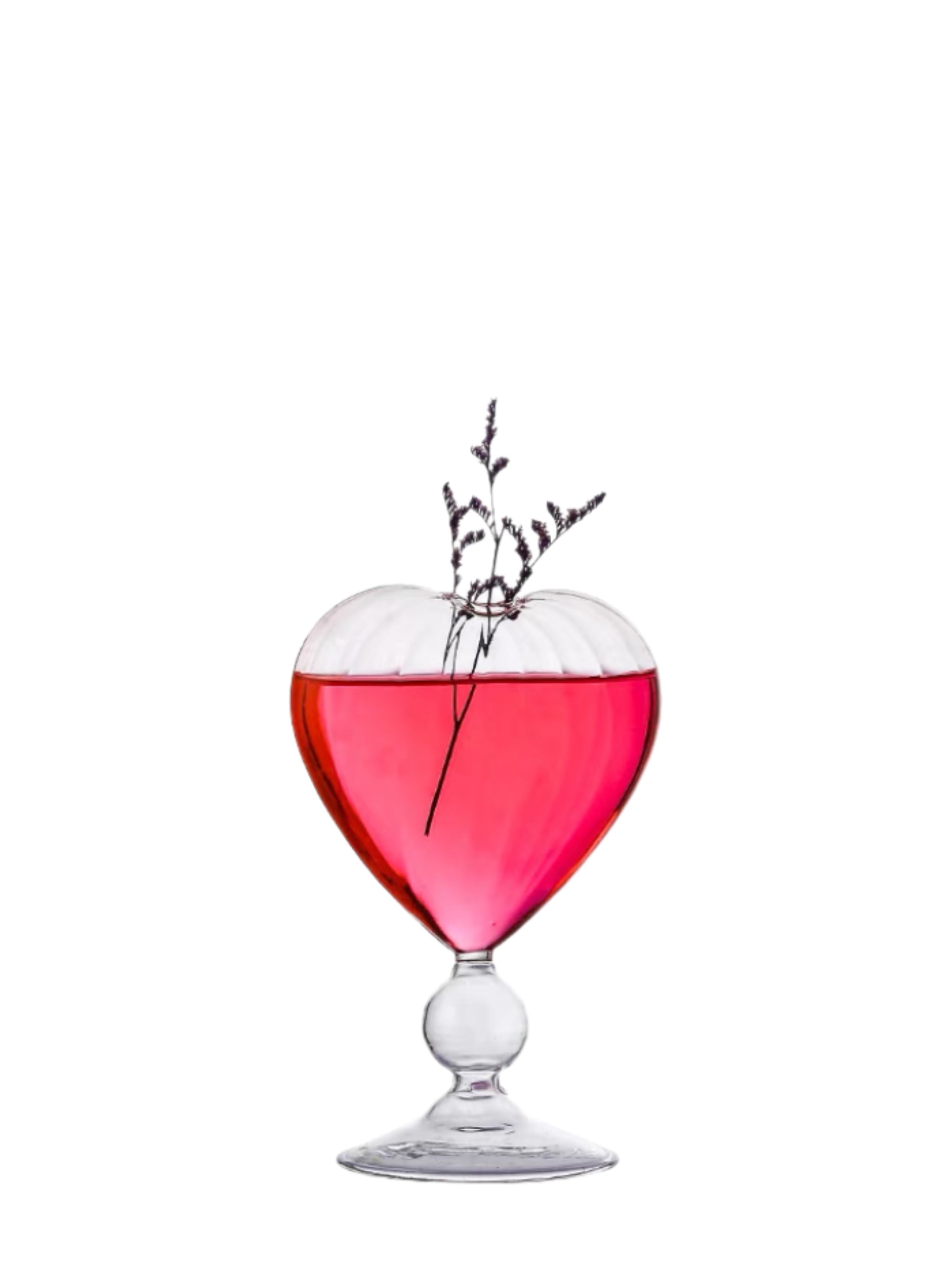Lined Heart Cocktail Glass Set
